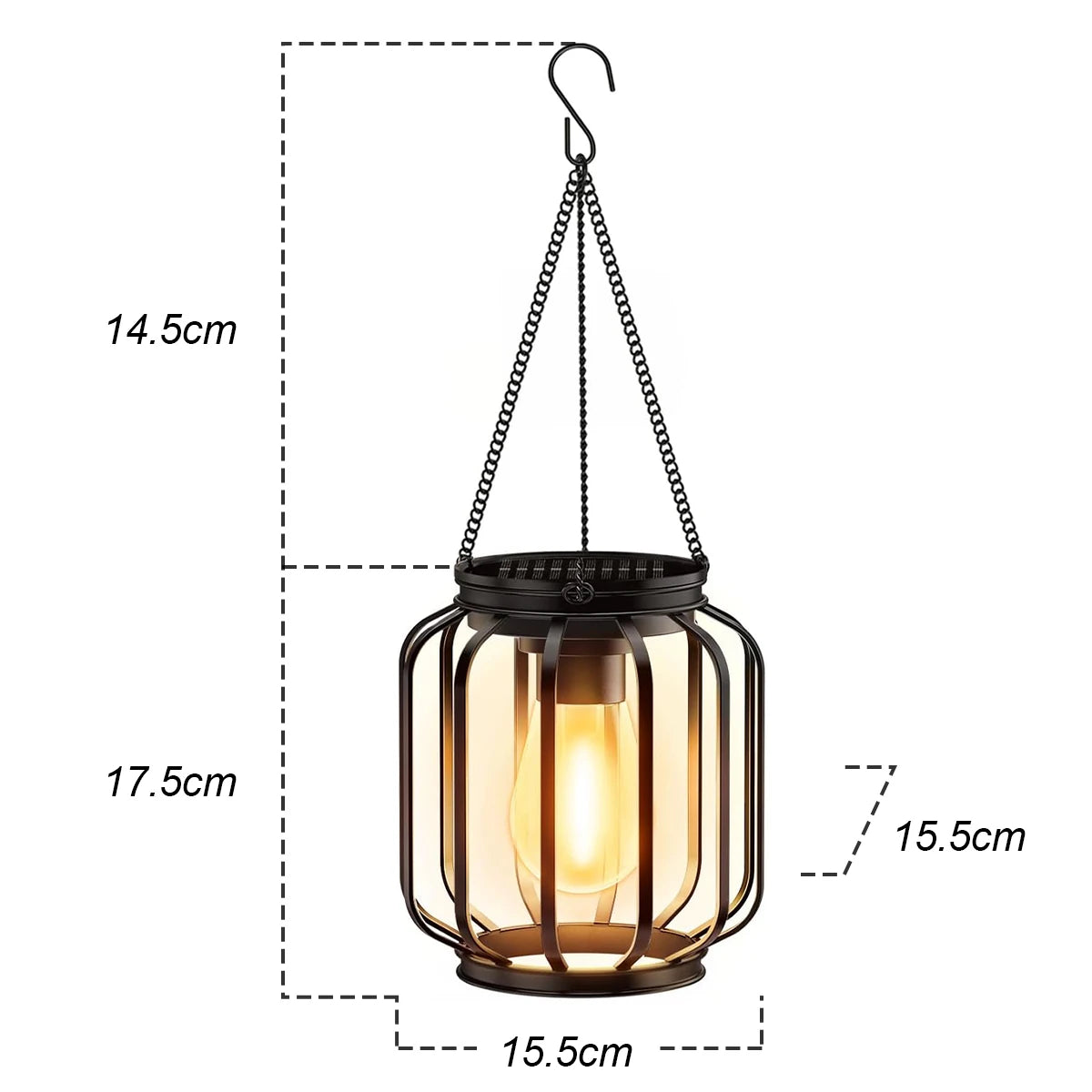 Linterna LED solar: decoración retro colgante para exteriores, resistente al agua