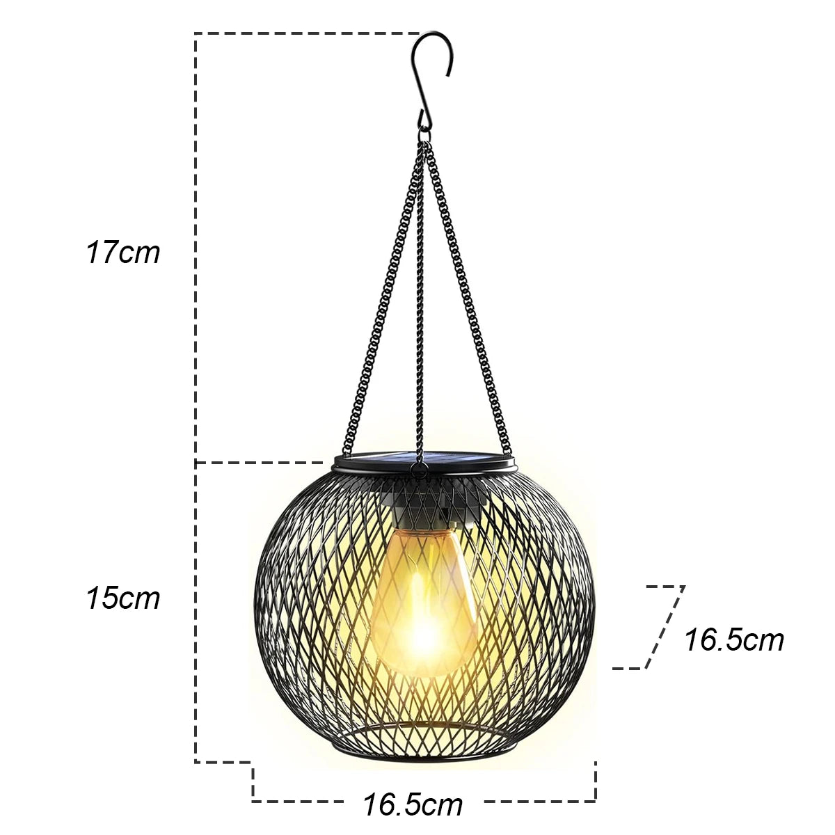 Solar LED Lantern Light – Retro Hanging Outdoor Waterproof Decor