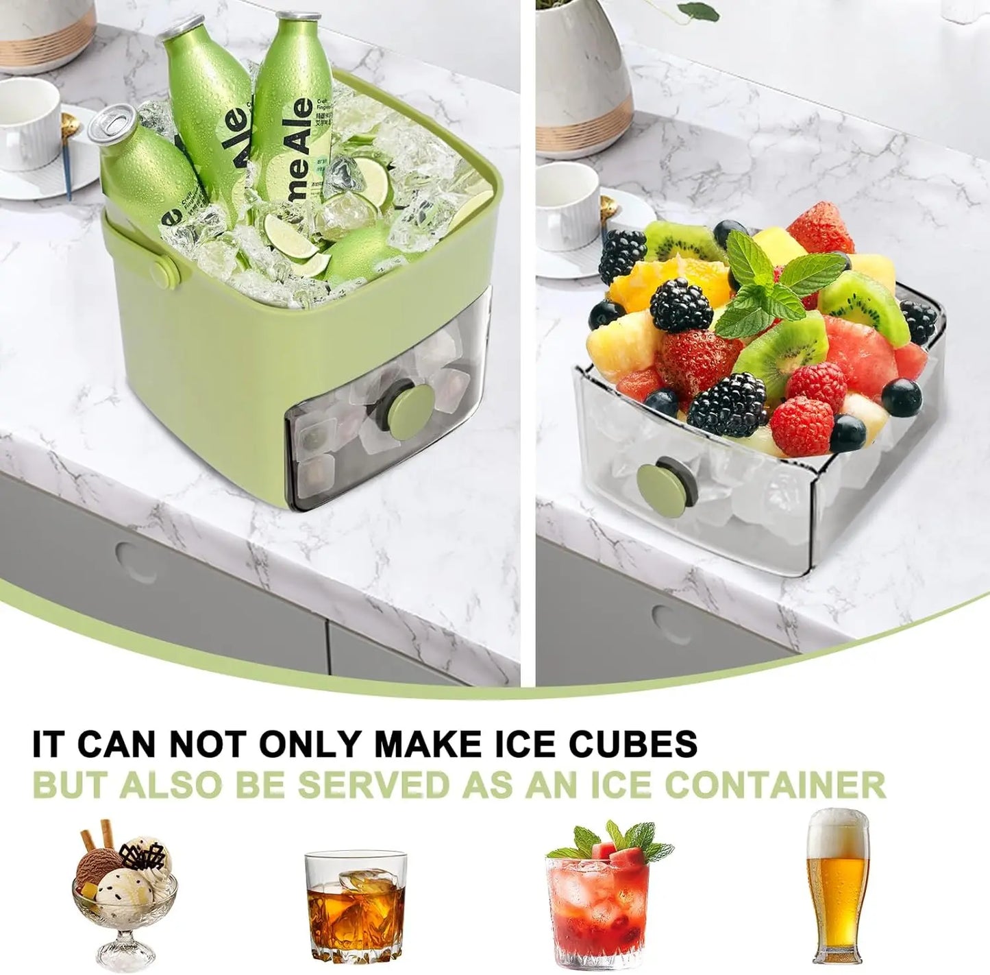 48-Grid Ice Cube Tray with Storage Bin – One-Touch Easy Release