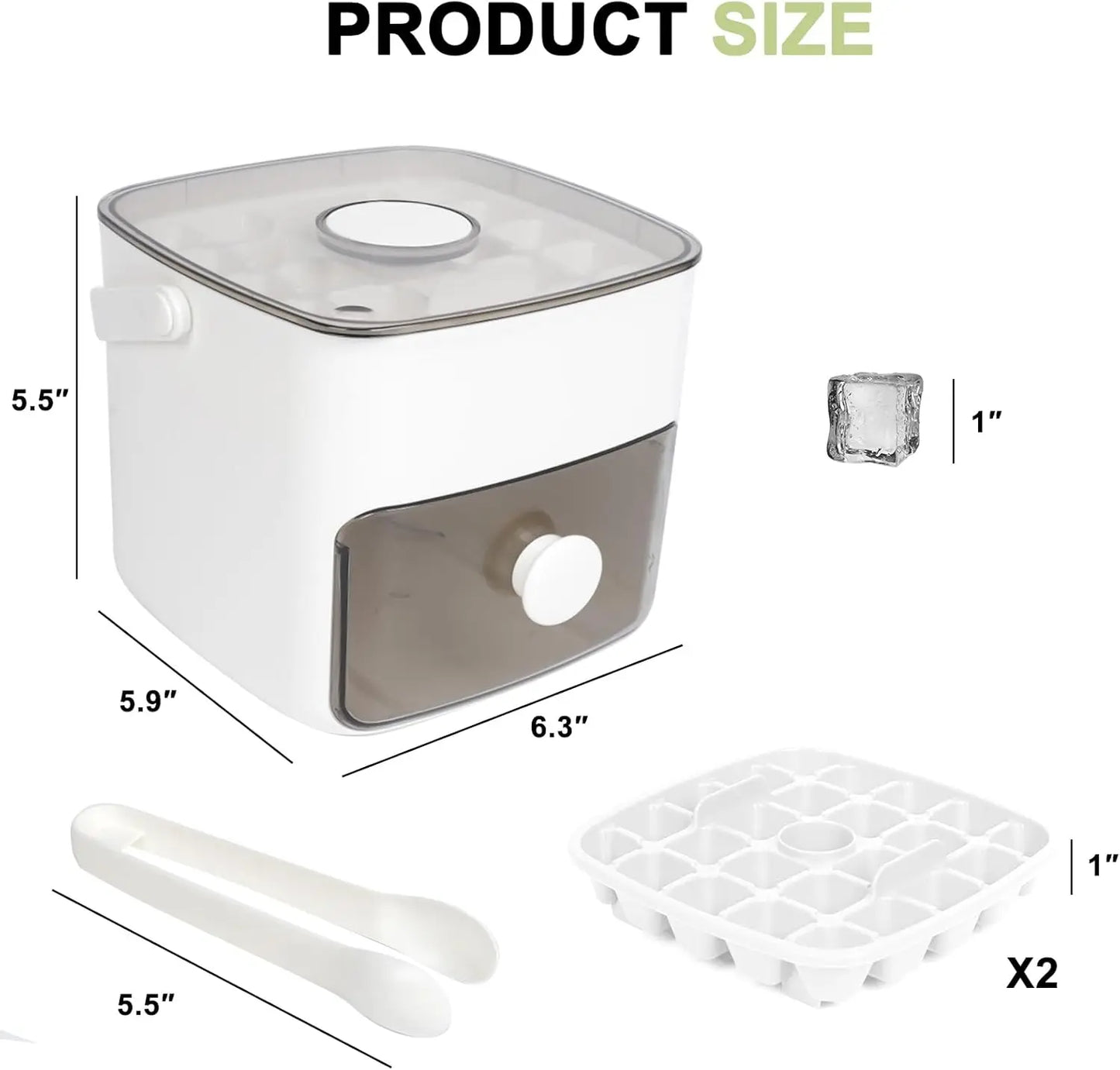 48-Grid Ice Cube Tray with Storage Bin – One-Touch Easy Release