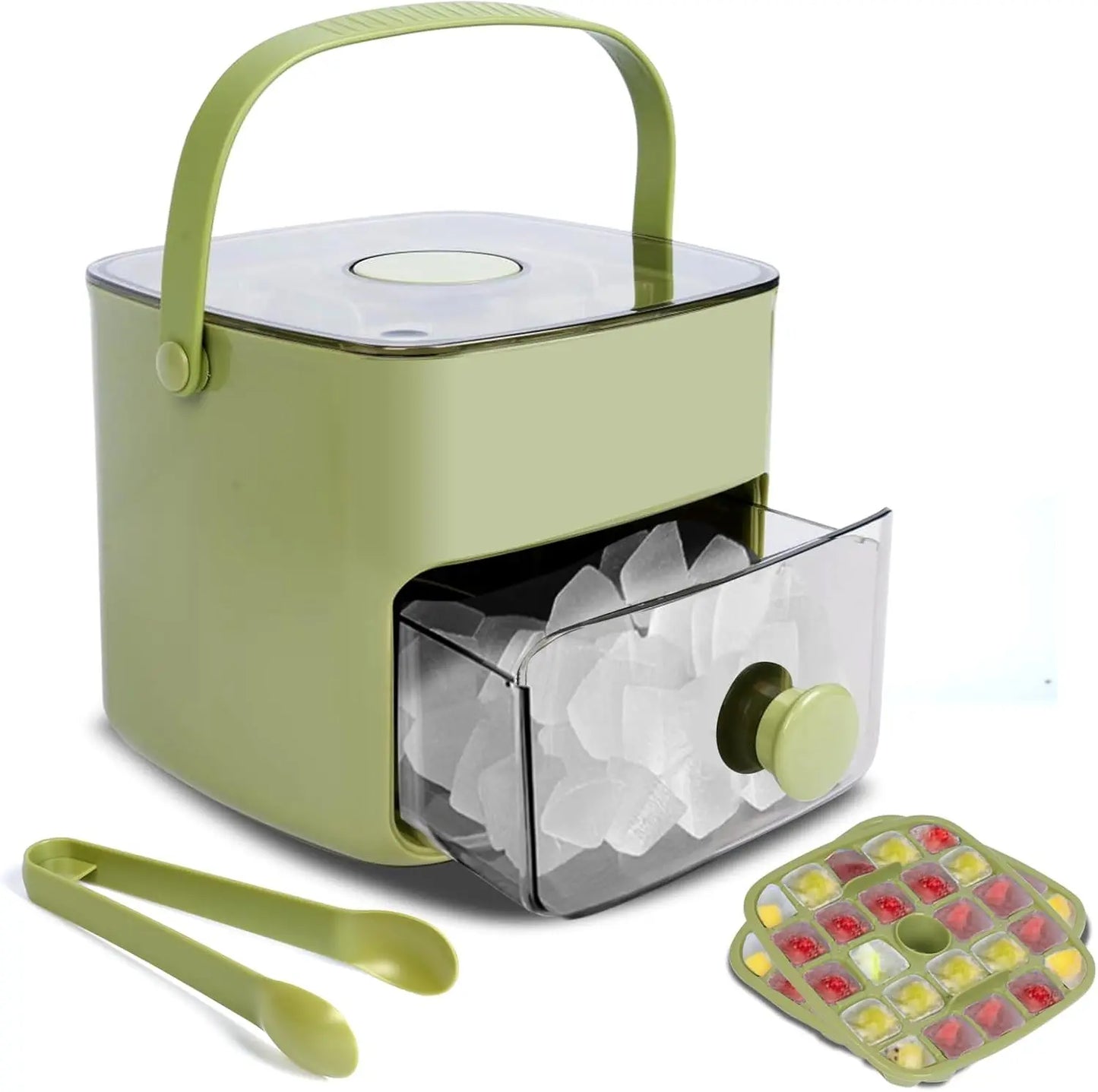 48-Grid Ice Cube Tray with Storage Bin – One-Touch Easy Release