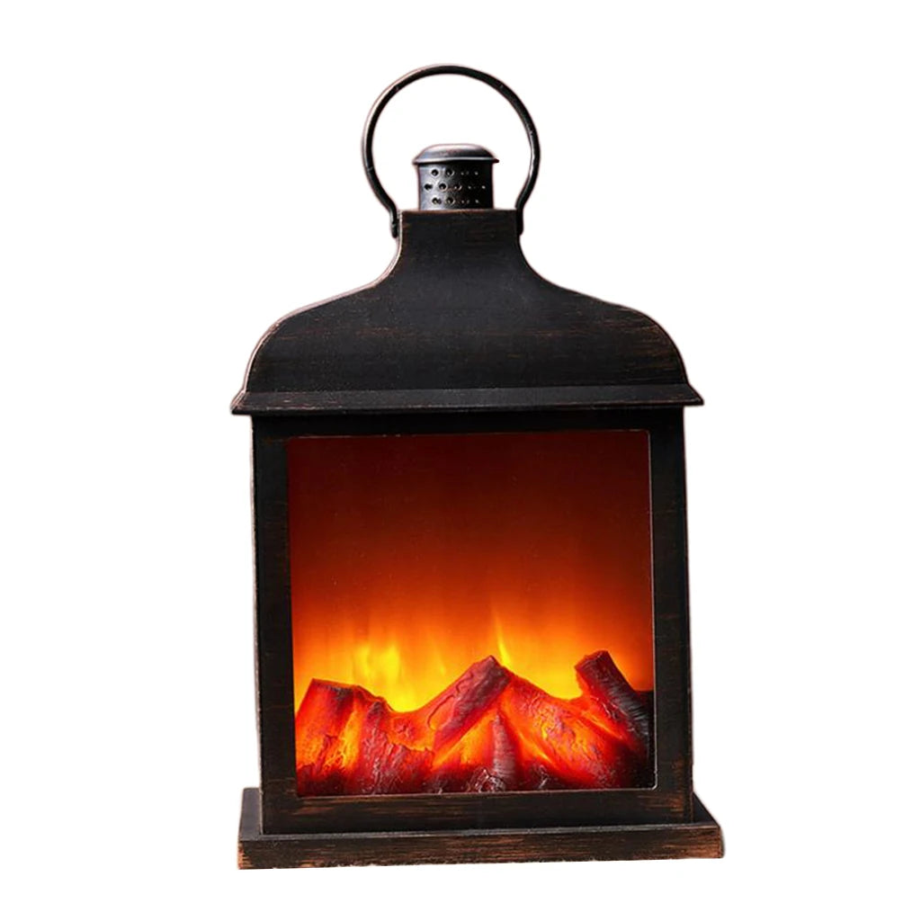 LED Simulated Flame Fireplace Lamp – Retro Decorative Light